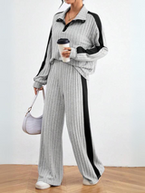 Contrast Ribbed Co-ord Set