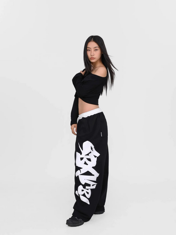 Black Hip-Hop Graffiti Sweatpants