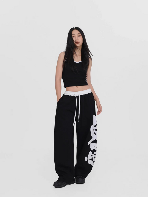 Black Hip-Hop Graffiti Sweatpants