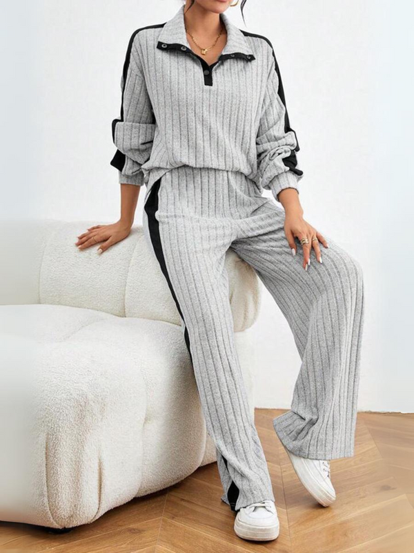 Contrast Ribbed Co-ord Set
